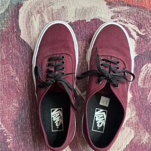 Vans Men's Dark Red Canvas Sneakers
